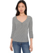 3/4 Sleeve With Buttons Henley Knit Top