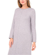 Long Sleeve Midi Dress With Rib Trim