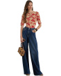 Floral Stretch Cotton Boatneck Tee