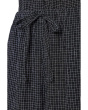Puckered Organic Linen Grid Wide Ankle Pants