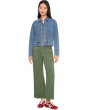 Meg High-Rise Wide Leg Pants With Pocket Front And Back in Dill