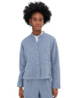Petite Organic Cotton Doubleweave Mandarin Collar Jacket