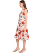 Sleeveless Scuba Floral A-Line Dress