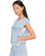 Collarless Shrunken 90s Vest