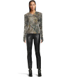 Long Sleeve Shoulder Pad V-Neck Top