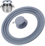 3-in-1 Universal Glasdeckel 16/18/20cm mit Silikonrand