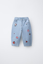 Zara ДЖИНСЫ-БОЧКИ HELLO KITTY SANRIO 495670025-400-18