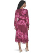 Long Sleeve Faux Wrap V-Neck Midi