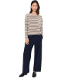 Petite Organic Linen Cotton Jewel Neck Sweater