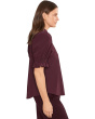 Elbow Puff Sleeve Snap Front Knit Shirt