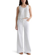 Stella Mid-Rise Cinched Wide Leg Palazzo in White