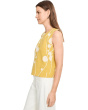 Sleeveless Button Back Woven Top