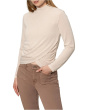 Long Sleeve Draped Mock Neck