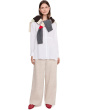 Petite Organic Handkerchief Linen Long Shirt With Drawstring
