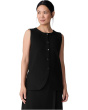Washable Stretch Crepe Round Neck Long Vest