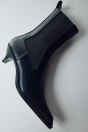 Zara Ботинки на каблуке для котят с комбинацией материалов черного цвета