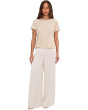 Short Sleeve Pleated Waist Blouse