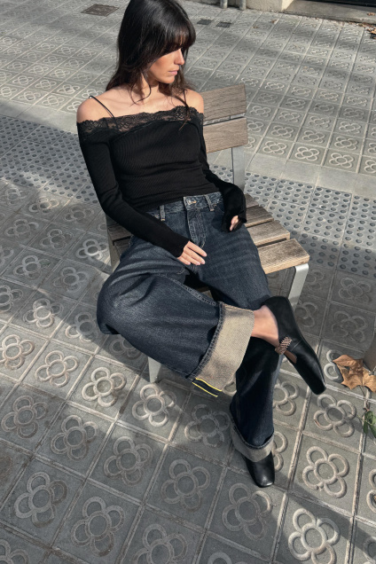 Zara БАЛЕРИНА ИЗ МЯГКОЙ КОЖИ С МЕТАЛЛИЧЕСКИМ РЕМЕШКОМ 517480474-800-35
