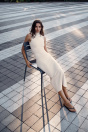 Zara ТРИКОТАЖНАЯ ЮБКА-МИДИ кремового цвета