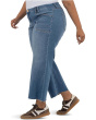Plus Size Meg High-Rise Wide Leg Front Pockets Inset-Raw Hem