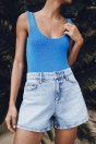 Zara Светло-голубые шорты ДЛЯ мамы Z1975 С поясом СРЕДНЕЙ высоты