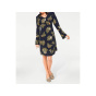 Designer-Druckkleid, marine-khaki