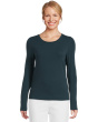 Sheer Knit Round Neck Slim Long Sleeve Tee