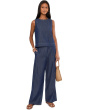 Lightweight Organic Cotton Denim High-Waisted Full Length Trousers