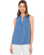 Chambray O'lei Sleeveless Ruffle Top