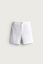 Zara ШОРТЫ-БЕРМУДЫ ОБЫЧНОЙ ФОРМЫ СО СТРУКТУРОЙ белого ЦВЕТА.