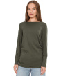 Side Ruched Slub Long Sleeve