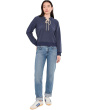 Long Sleeve Lace-Up Henley Hoodie