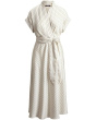 Striped Belted Twill Dress