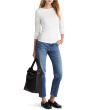 Side Ruched Slub Long Sleeve
