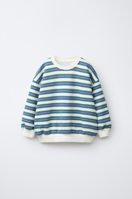 Zara ТОЛСТОВКА С ПРИНТОМ В ПОЛОСКУ 538919634-330-18