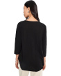 3/4 Sleeve V-Neck Curved Hem Tee Shirt