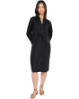 Petite Organic Linen Mandarin Collar Dress