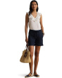 Petite Ruffle-Trim Slub Jersey Sleeveless Top