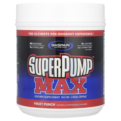 Gaspari Nutrition, SuperPump™ Max, фруктовый пунш, 640 г (1,41 фунта)