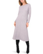 Long Sleeve Midi Dress With Rib Trim