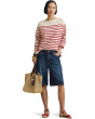 Striped Jersey Boatneck Top
