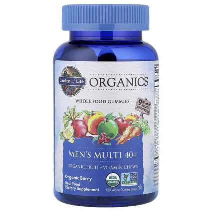 Garden of Life, Organics, мультивитамины для мужчин старше 40 лет, со вкусом органических ягод, 120 веганских жевательных таблеток