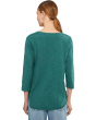 3/4 Sleeve V-Neck Curved Hem Tee Shirt