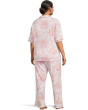 Plus Size Romantic Fields Elbow Sleeve Pajama Set with Lace