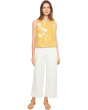 Sleeveless Button Back Woven Top