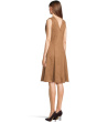 Sleeveless Zipper Suede Aline