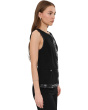 Boatneck Vest With Faux Leather