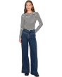 Easy Puff Sleeve Long Sleeve Stripe