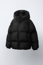 Zara Водонепроницаемая СТЕГАНАЯ КУРТКА С КАПЮШОНОМ черного цвета