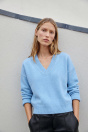Zara МЯГКИЙ ВЯЗАНЫЙ СВИТЕР пастельно-синего цвета